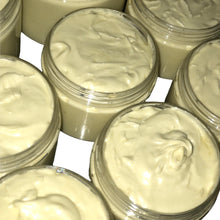 Load image into Gallery viewer, Raw African Shea Butter whipped with Moringa &amp; herb infused oils including: coconut oil, almond oil, Jamaican black castor oil, vitamin E oil &amp; essential oils.
